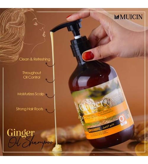 Muicin Ginger Oil Protein & Keratin Treatment Anti-Hair Fall Shampoo 500ml